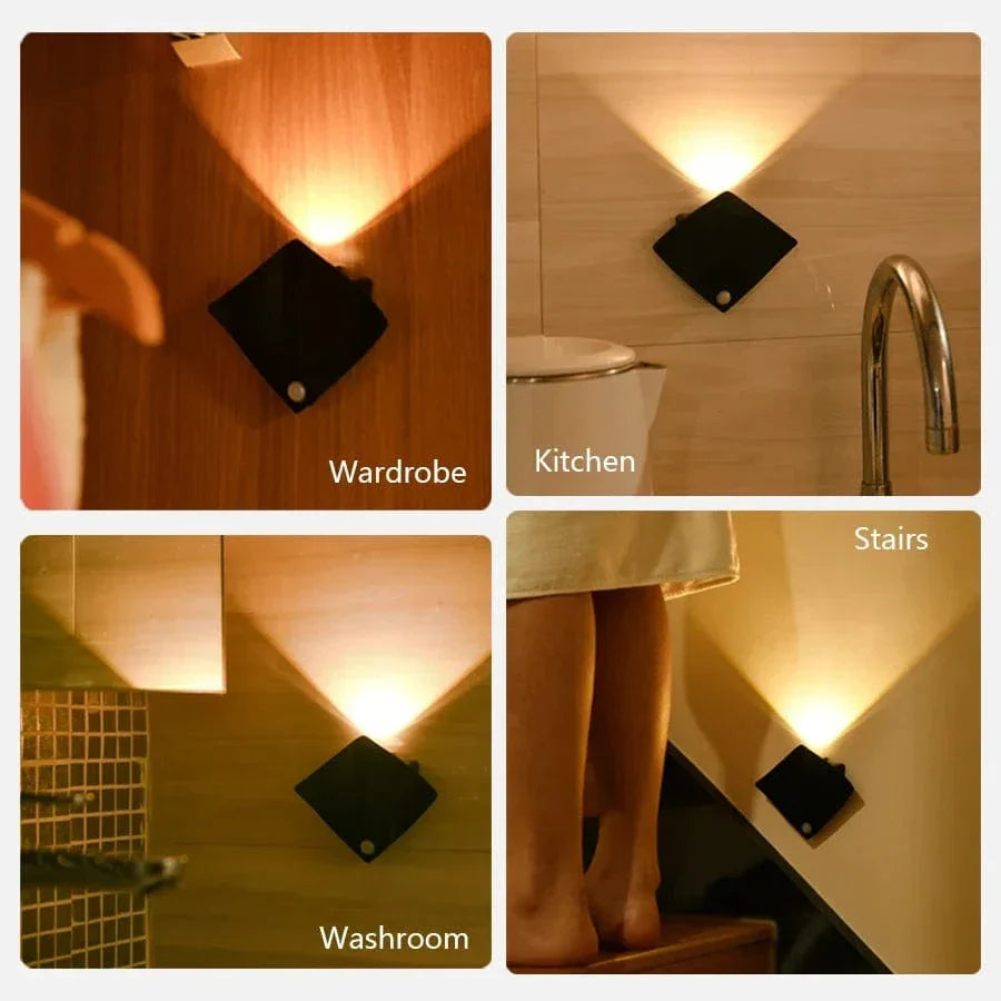 Uppladdningsbar LED rörelsesensor nattlampa