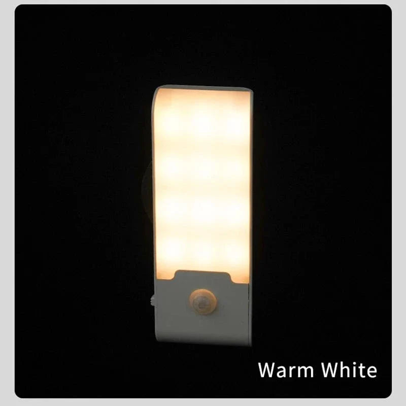 LED Rörelsesensor Nattlampa - Uppladdningsbar USB Typ-C - Kall &amp; Varm Vit
