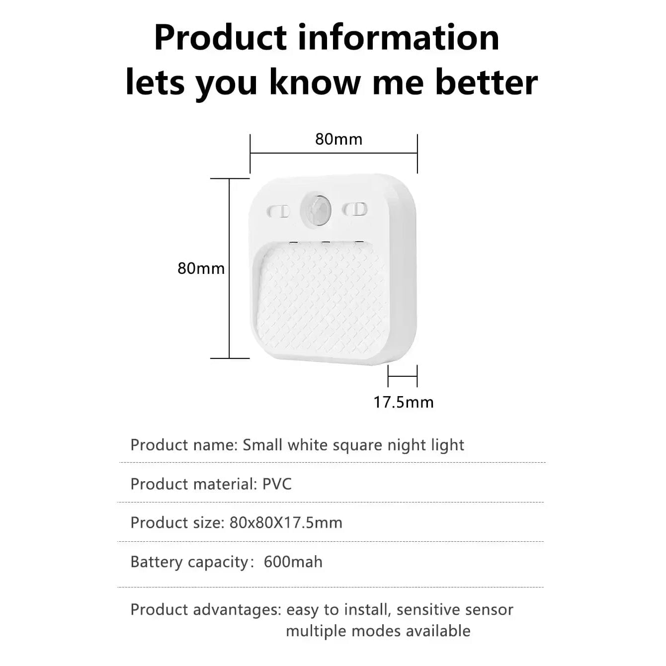 Uppladdningsbar LED Rörelsesensor Nattlampa Med Magnetfäste – Dimmbar - Inomhusbruk - Idealisk För Sovrum, Trappor, Skåp - Varma Toner