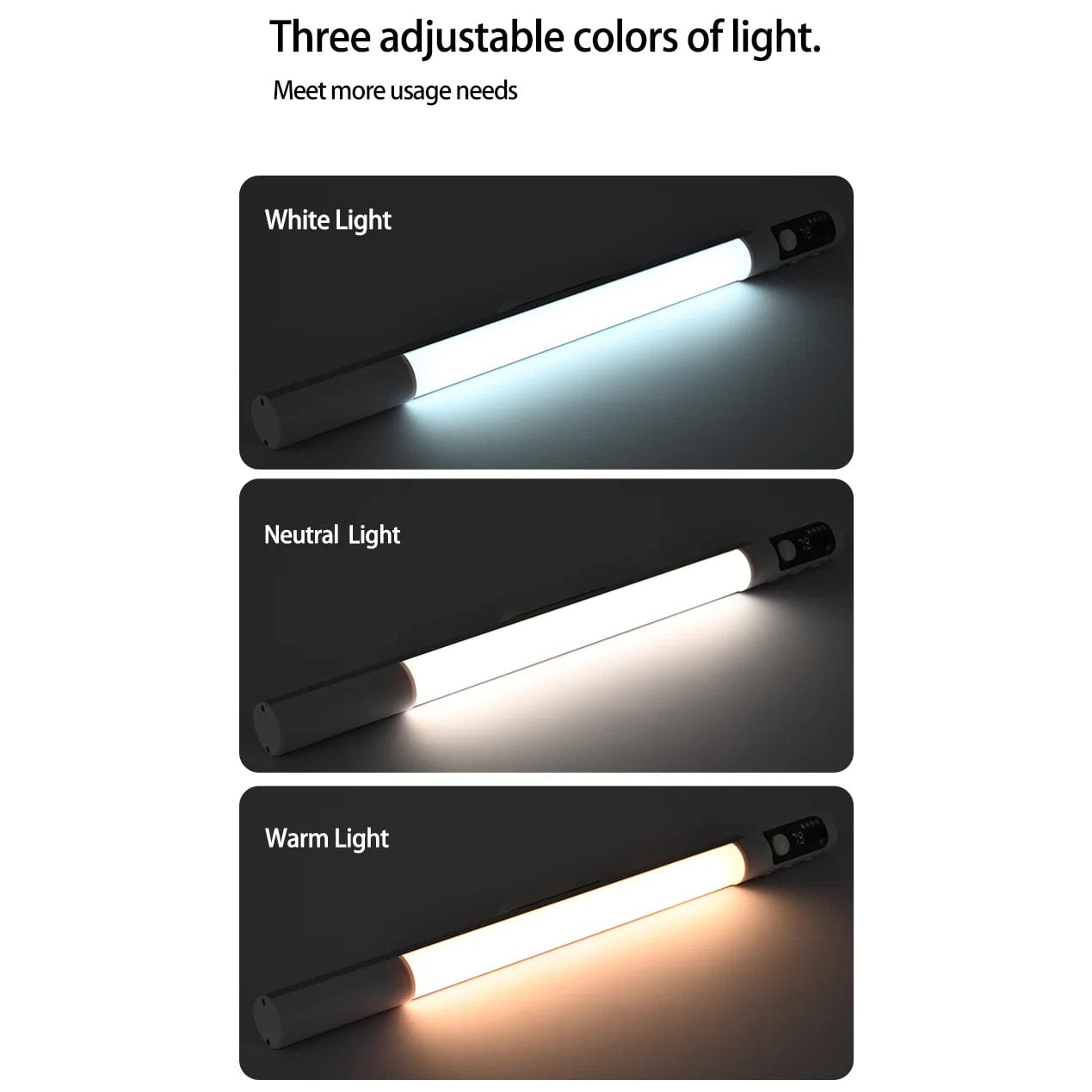 Uppladdningsbar LED-nattlampa med rörelsesensor och digital skärm – Inomhusbruk för kök och skåp