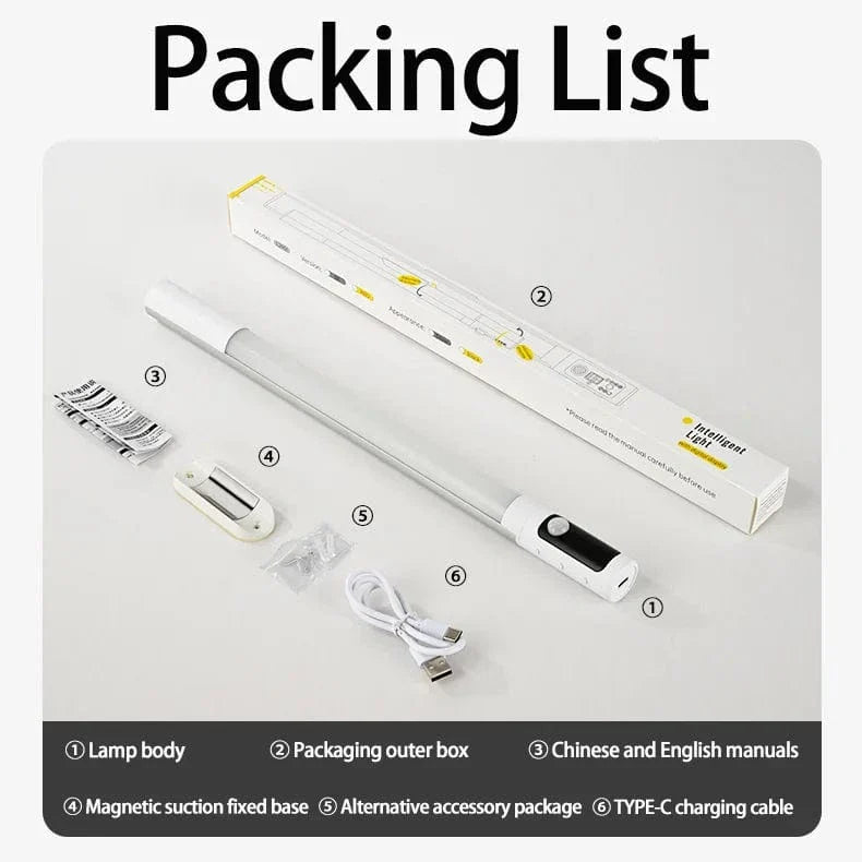 Uppladdningsbar LED-nattlampa med rörelsesensor och digital skärm – Inomhusbruk för kök och skåp