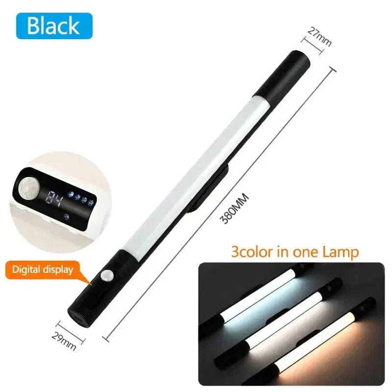 Uppladdningsbar LED-nattlampa med rörelsesensor och digital skärm – Inomhusbruk för kök och skåp