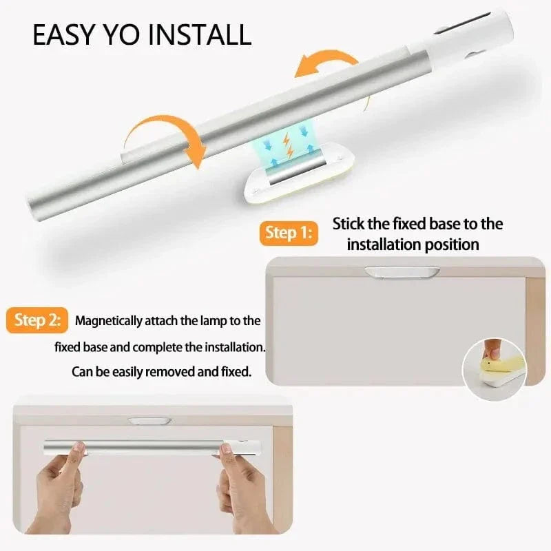 Uppladdningsbar LED-nattlampa med rörelsesensor och digital skärm – Inomhusbruk för kök och skåp