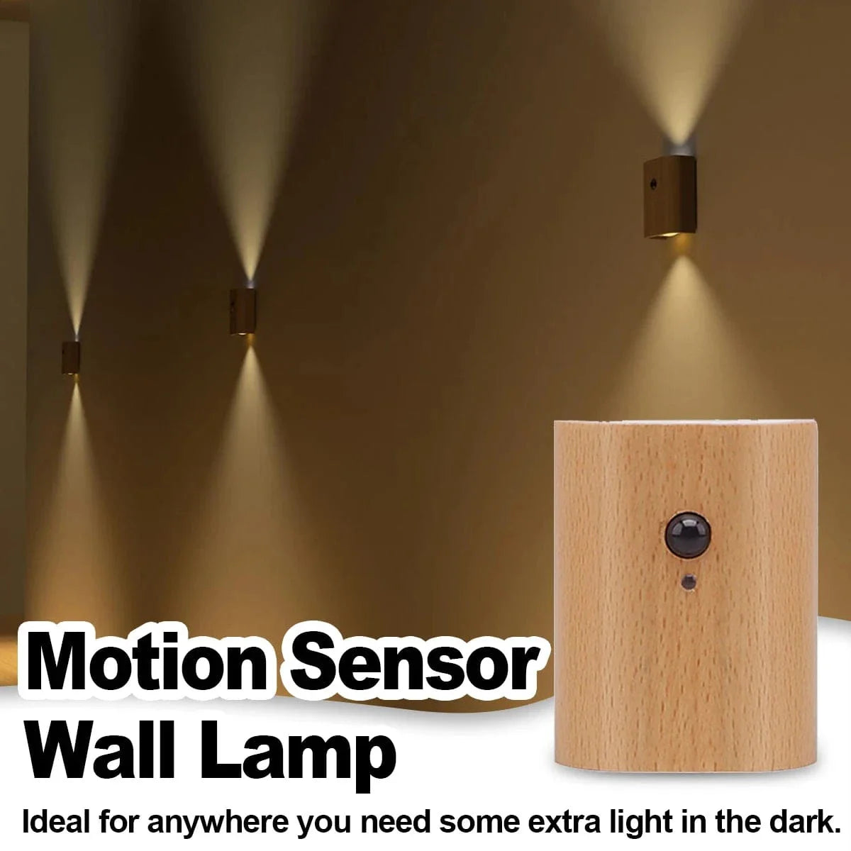 Uppladdningsbar LED-vägglampa med magnetfäste – Intelligent induktion - Varm vit - Rörelsesensor - Justerbar riktning - Inomhusbruk