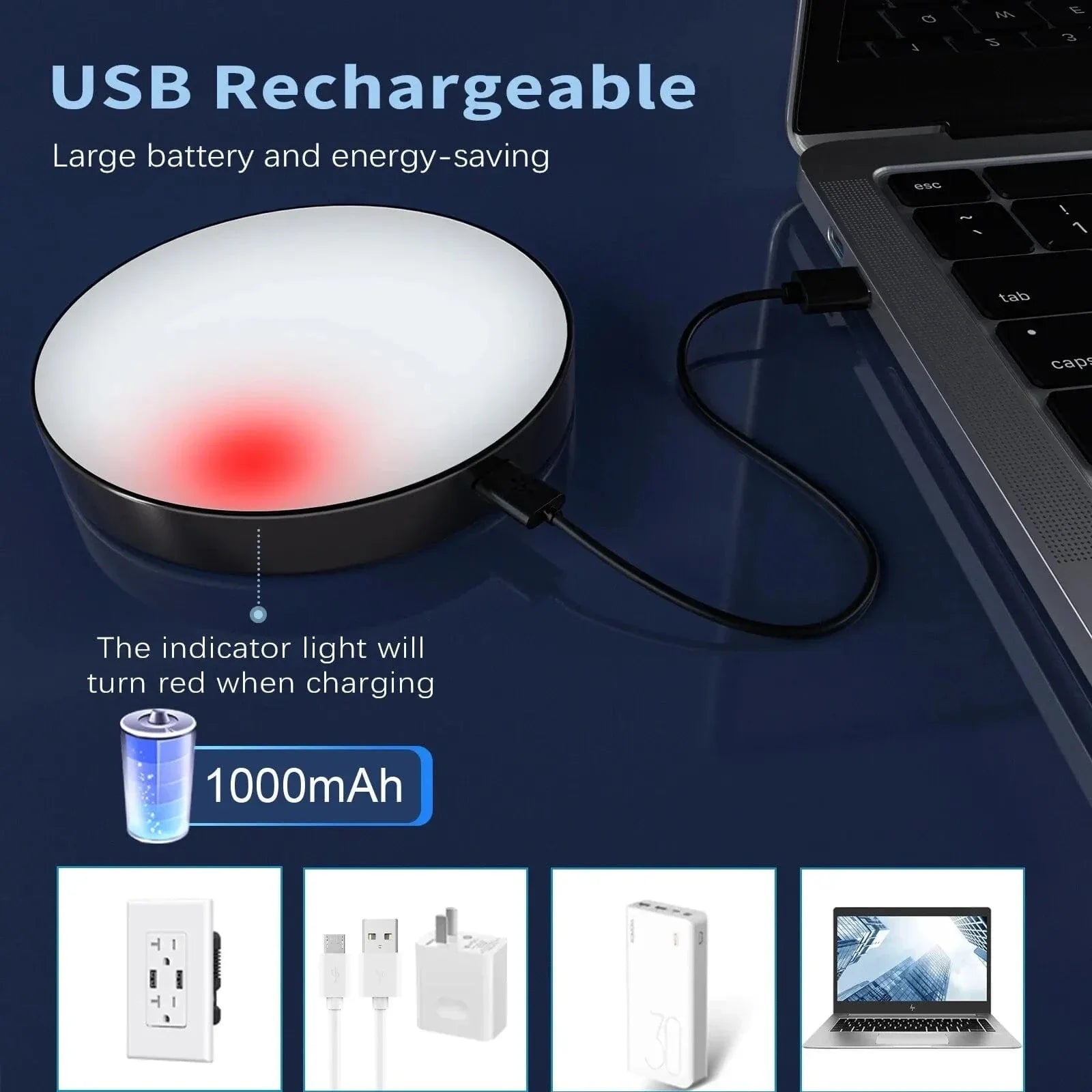 Uppladdningsbar Touch Bordslampa – Dimbar – Bärbar - Elegant Rund Design - Ideal Touchlampa För Sovrum - Inomhusbruk