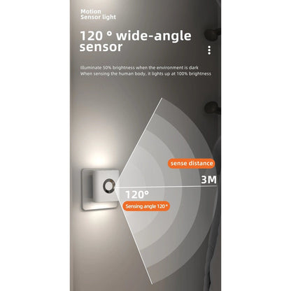 Opladdningsbar Trådlös Rörelsesensor LED Nattlampa – 4-pack för Sovrum, Trappa och Garderob