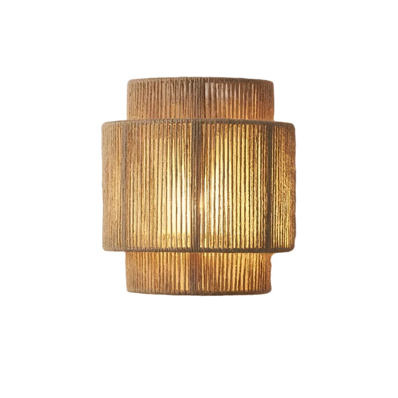 Retro Rattan Vägglampa