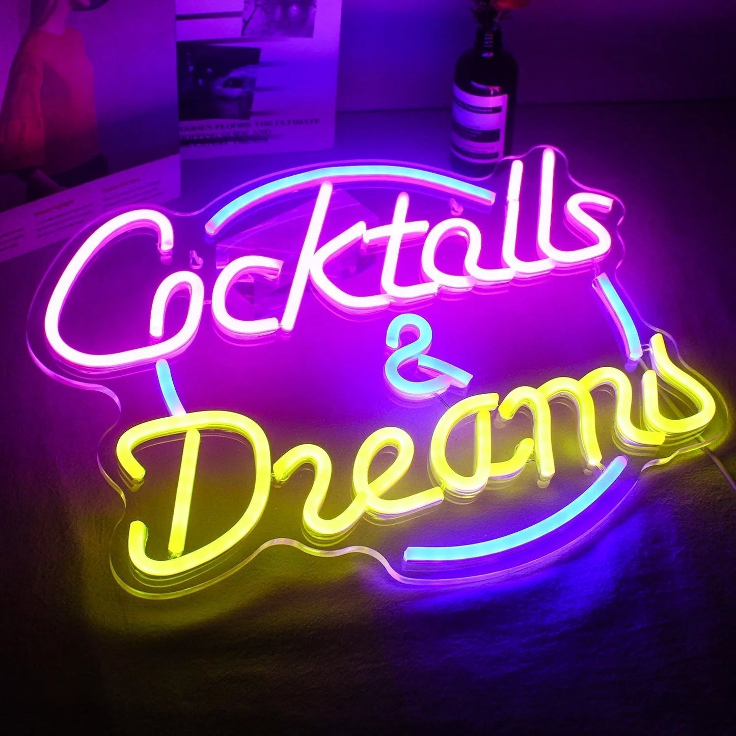 Cocktails & Beer LED Neon Skylt – Livlig USB-drivet Bar & Fest Dekoration