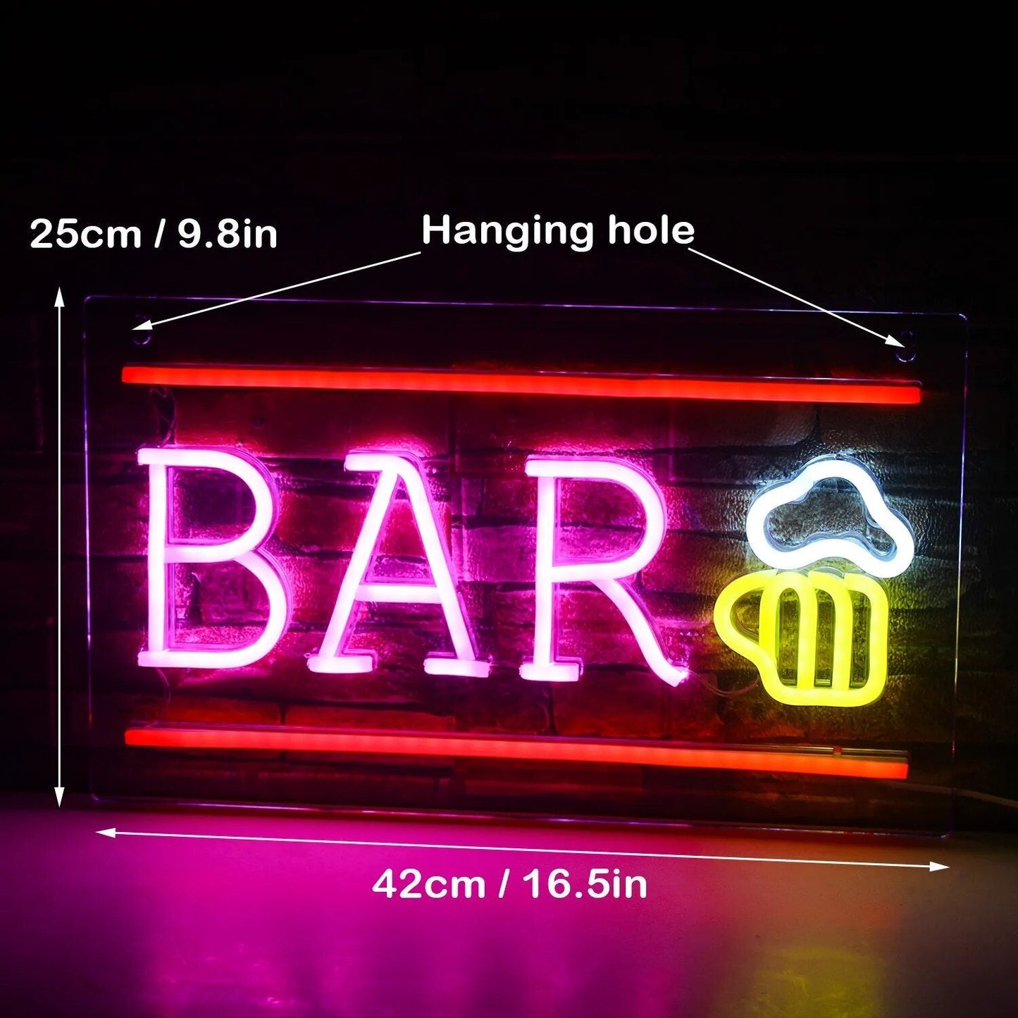 Cocktails & Beer LED Neon Skylt – Livlig USB-drivet Bar & Fest Dekoration