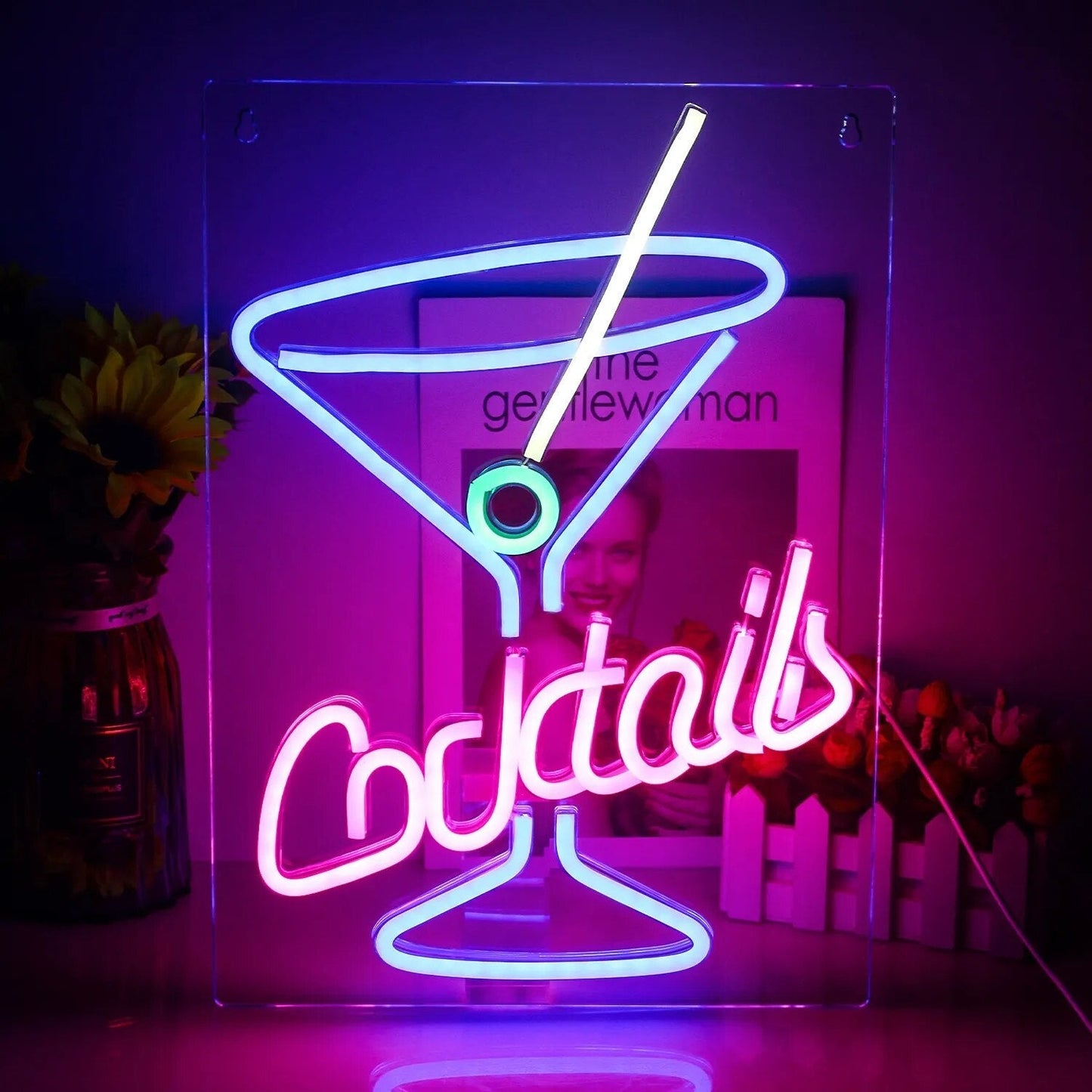 Cocktails & Beer LED Neon Skylt – Livlig USB-drivet Bar & Fest Dekoration
