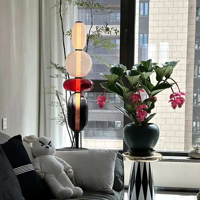 LED Glas Färg Förändrande Golvlampa