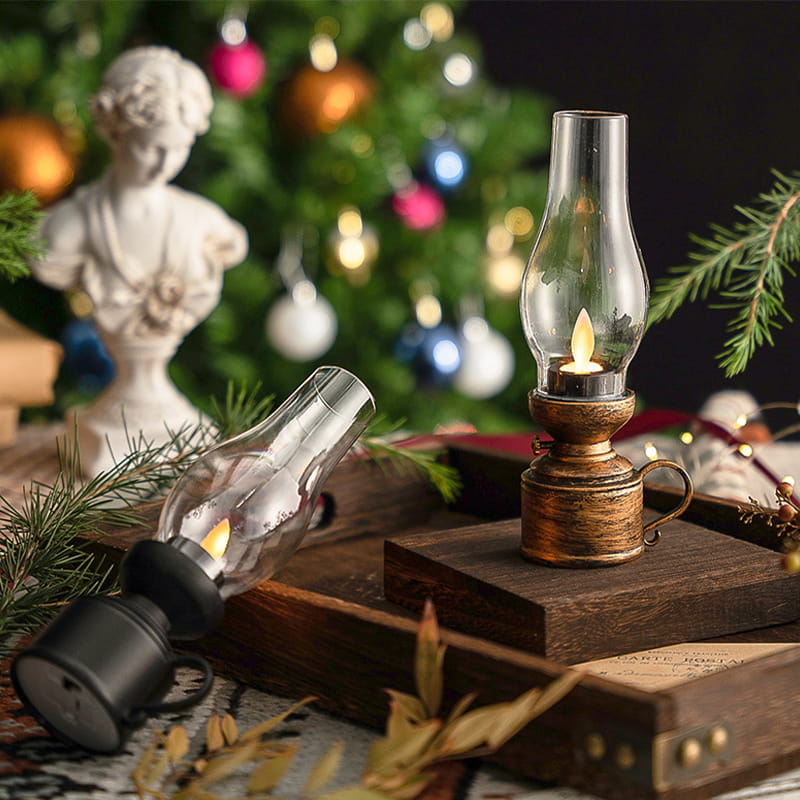 LED Bordslampa med Vintage Lykta Stil