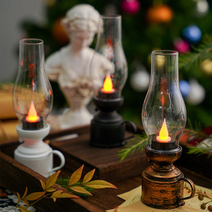 LED Bordslampa med Vintage Lykta Stil