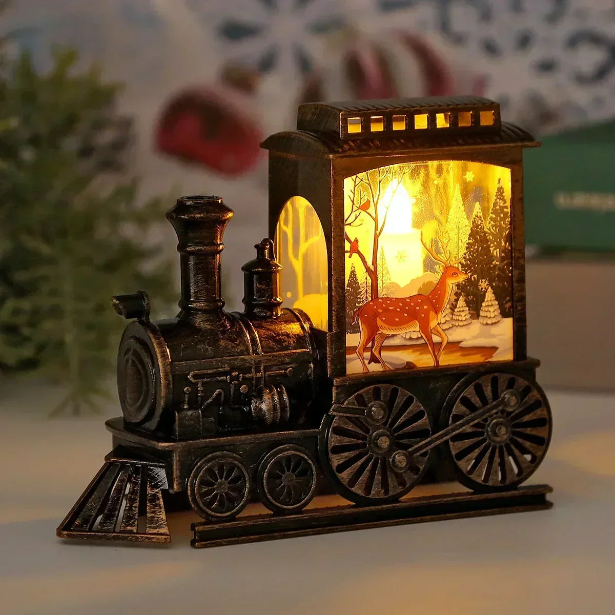 LED Lantern Vintage Tåglampa för Jul