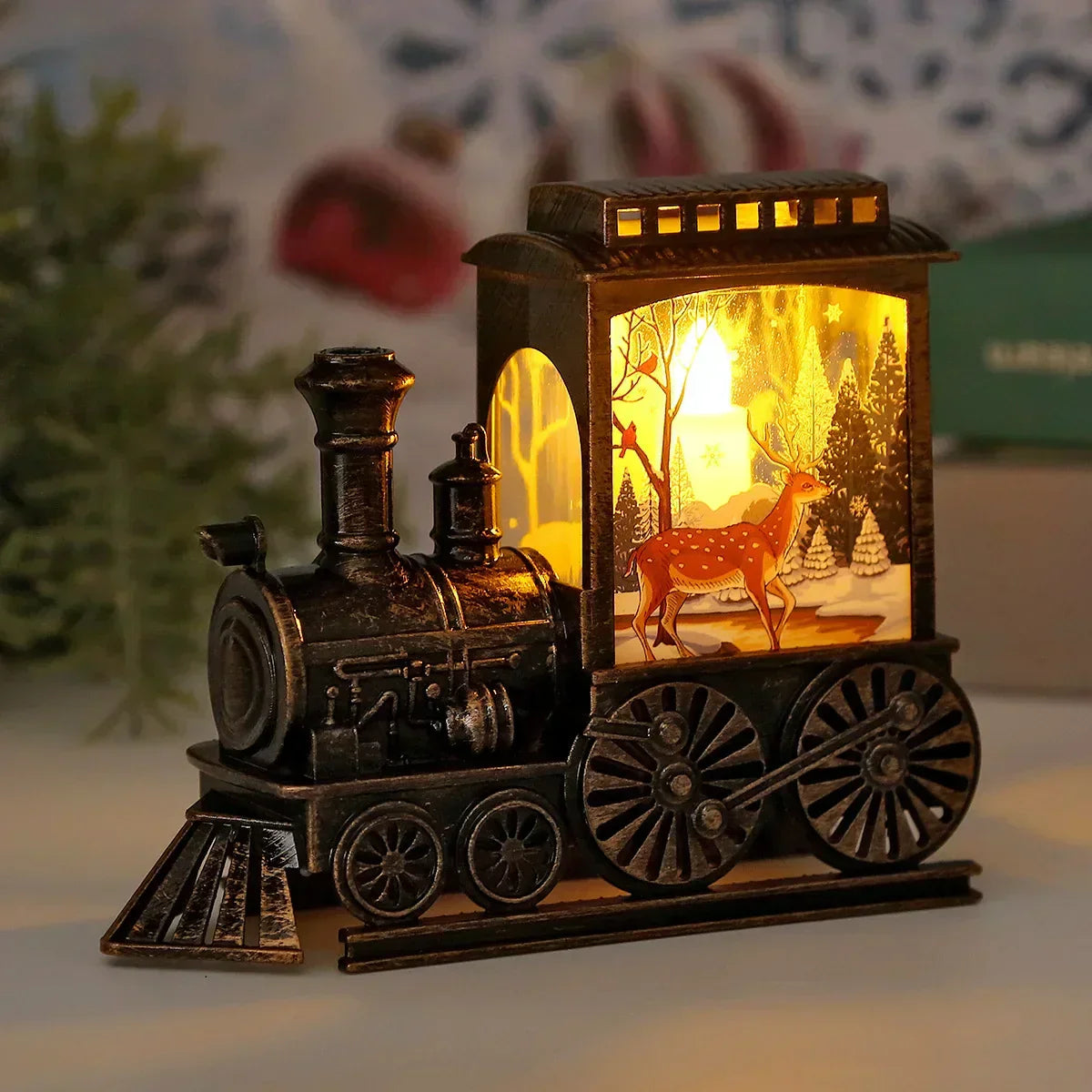 LED Lantern Vintage Tåglampa för Jul