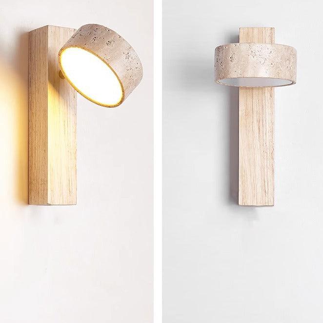 Travertin Vägghängd Lampa – Wabi Sabi Stil Vägglampa för Moderna Interiörer