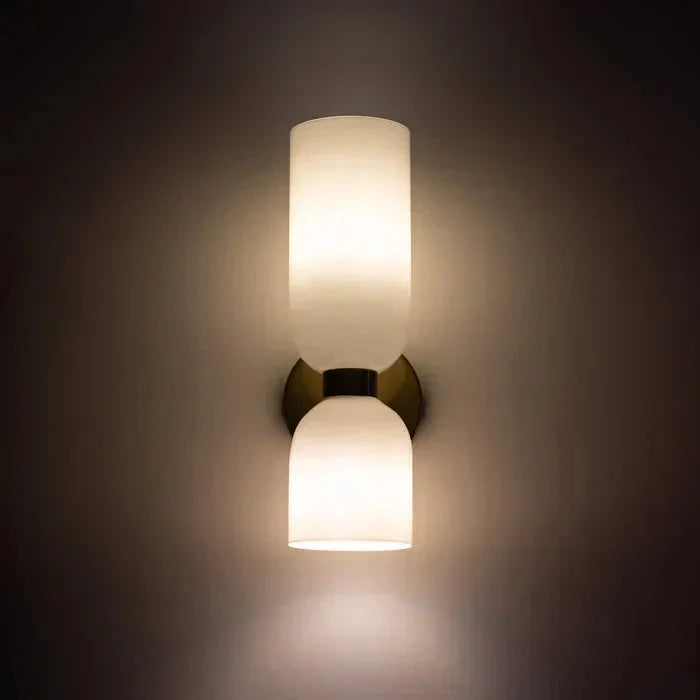 Modern glasvägglampa med dubbla LED-huvuden