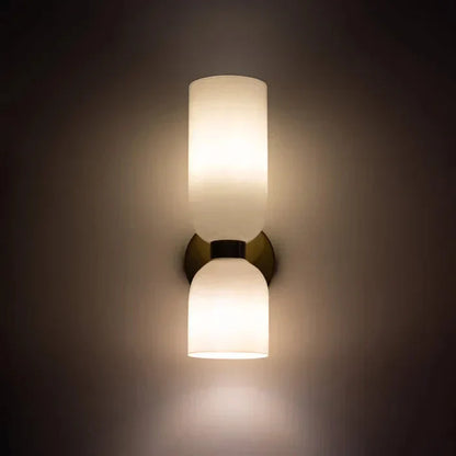 Modern glasvägglampa med dubbla LED-huvuden