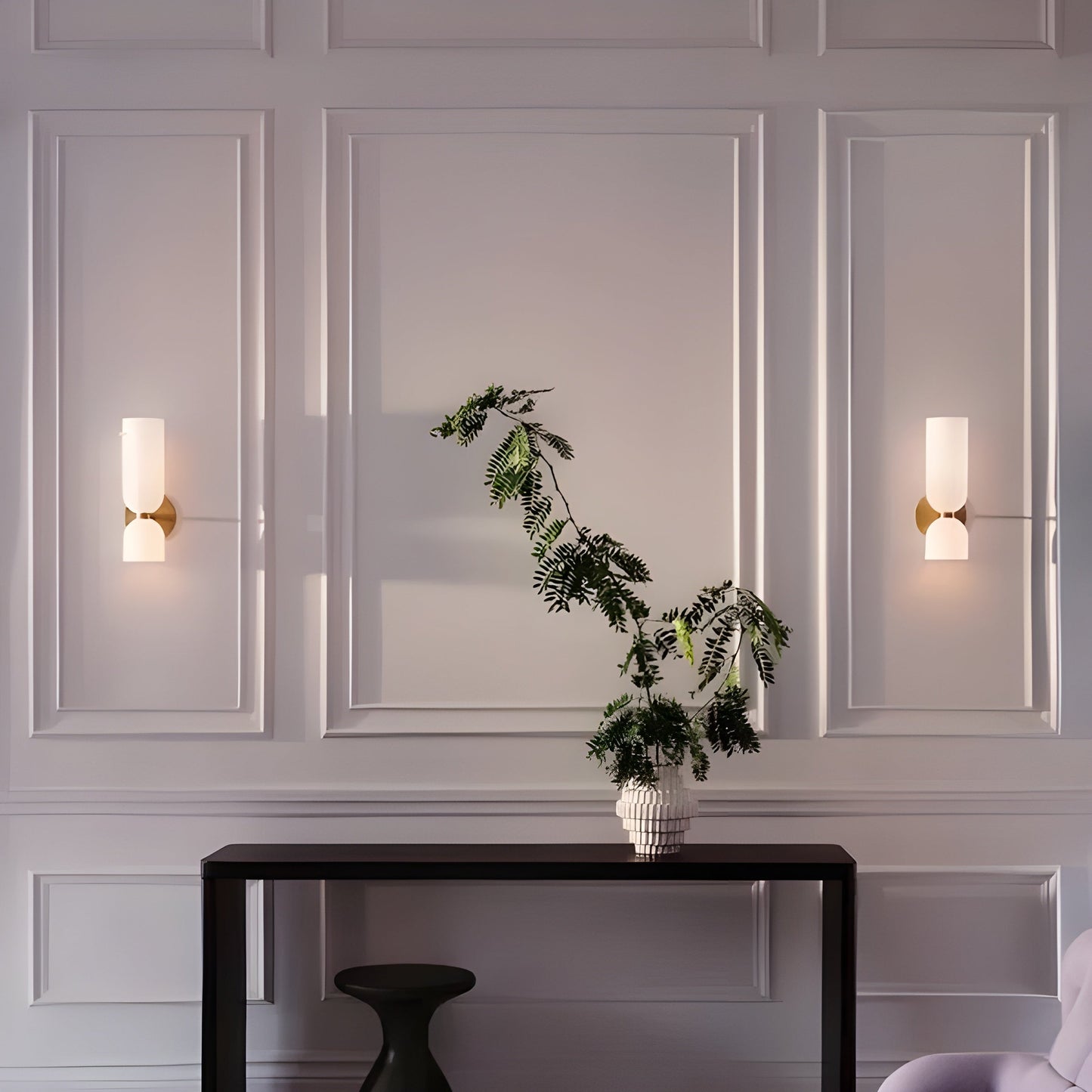 LED-vägglampa med dubbelt huvud – Nordisk design, varmt ljus för boende- och arbetsområden