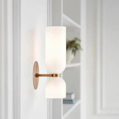 Modern glasvägglampa med dubbla LED-huvuden
