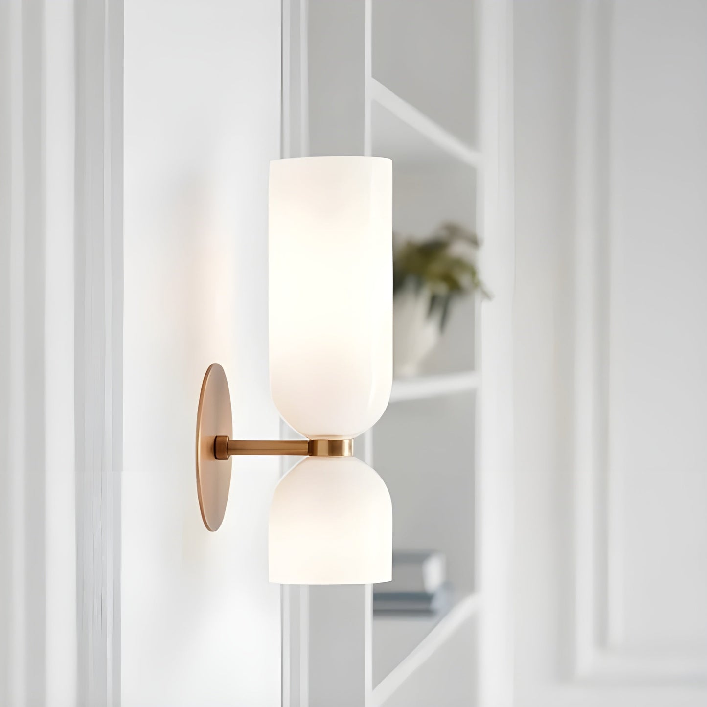 LED-vägglampa med dubbelt huvud – Nordisk design, varmt ljus för boende- och arbetsområden