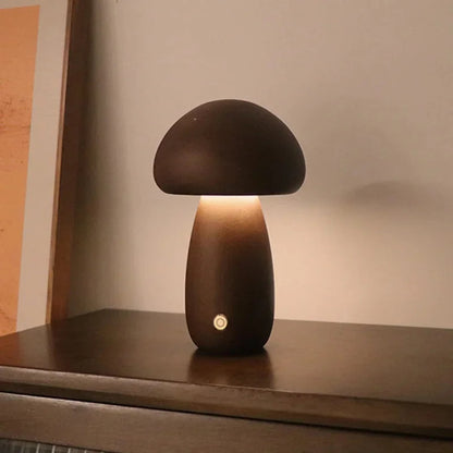 LED Svamp Nattlampa med Touch Switch – Justerbar Trä Sänglampа