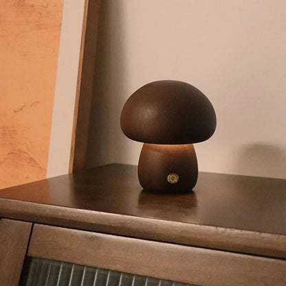 LED Svamp Nattlampa med Touch Switch – Justerbar Trä Sänglampа