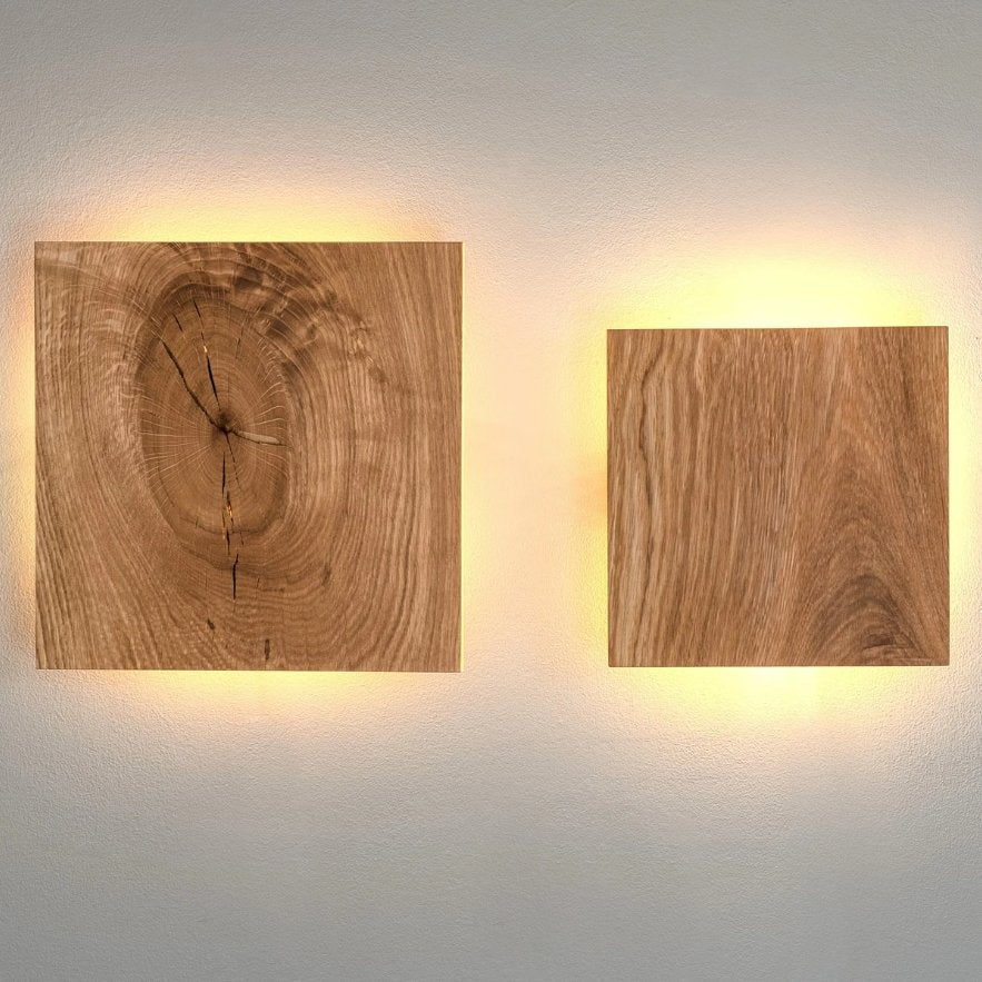 LightSquare - Fyrkantig Trä Vägglampa med Indirekt LED Ljus