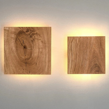 LightSquare - Fyrkantig Trä Vägglampa med Indirekt LED Ljus
