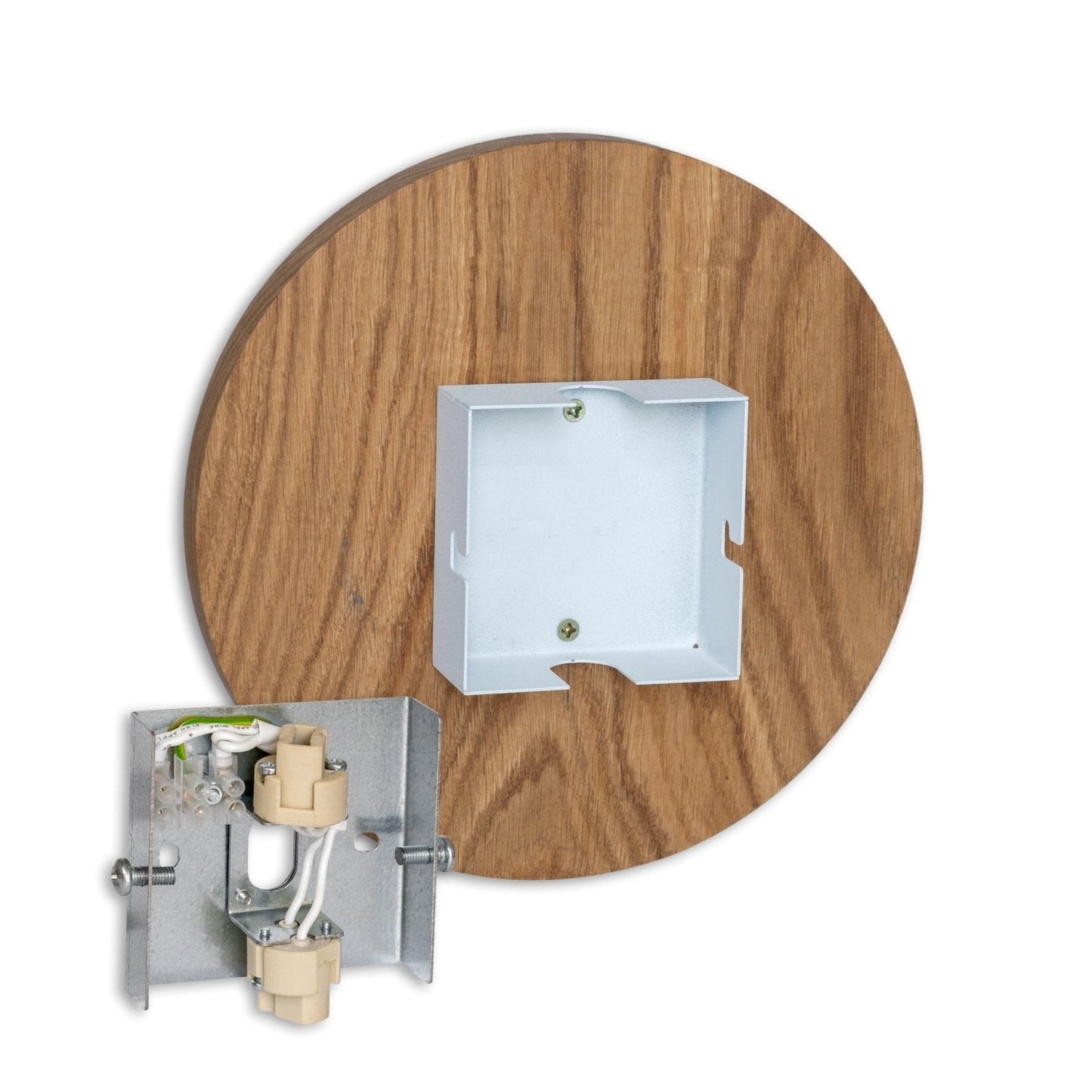 HoutGlow - Rund LED Vägglampa av Ek med Indirekt Ljus