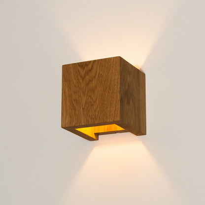 WoodGlow - Modern Trä Vägglampa av Ek med Varm Vitt Ljus