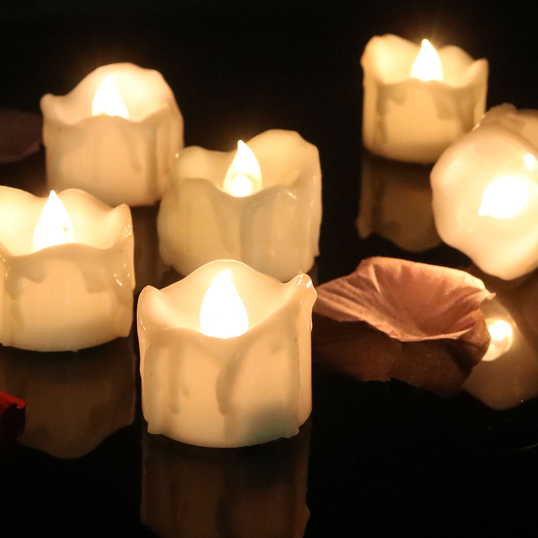 LED Tealightljus Varm Flammig Glöd