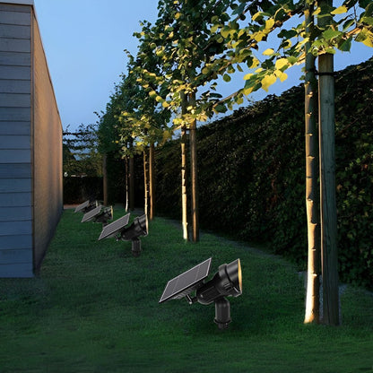 Utomhus Solenergi Trädgårds Spotlights Justerbar LED
