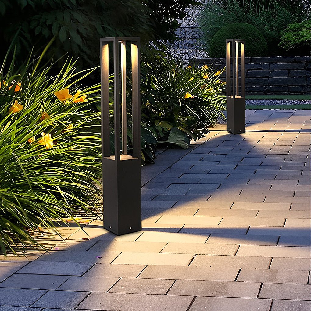 Utomhus LED Trädgård Stolplykta Svart Aluminium