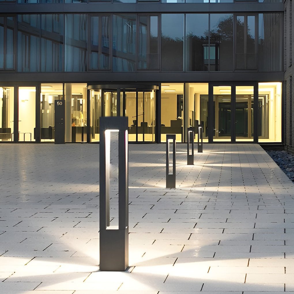 Utomhus LED Trädgård Stolplykta Svart Aluminium