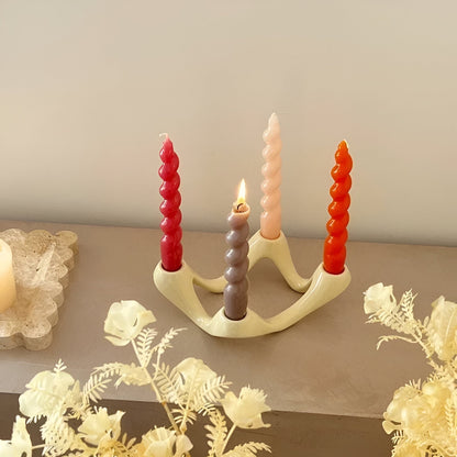 Vågig design keramik ljusstake dekoration hållare skulptur