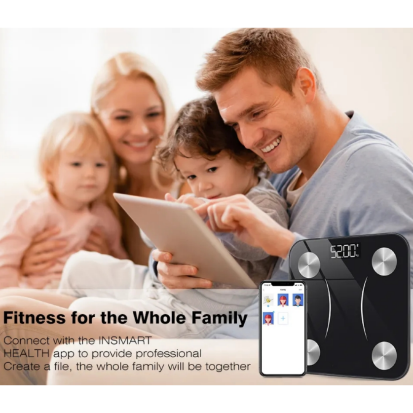 Smart Body Analysis Scale – Mät vikt, muskelmassa, kroppsfettprocent och mer