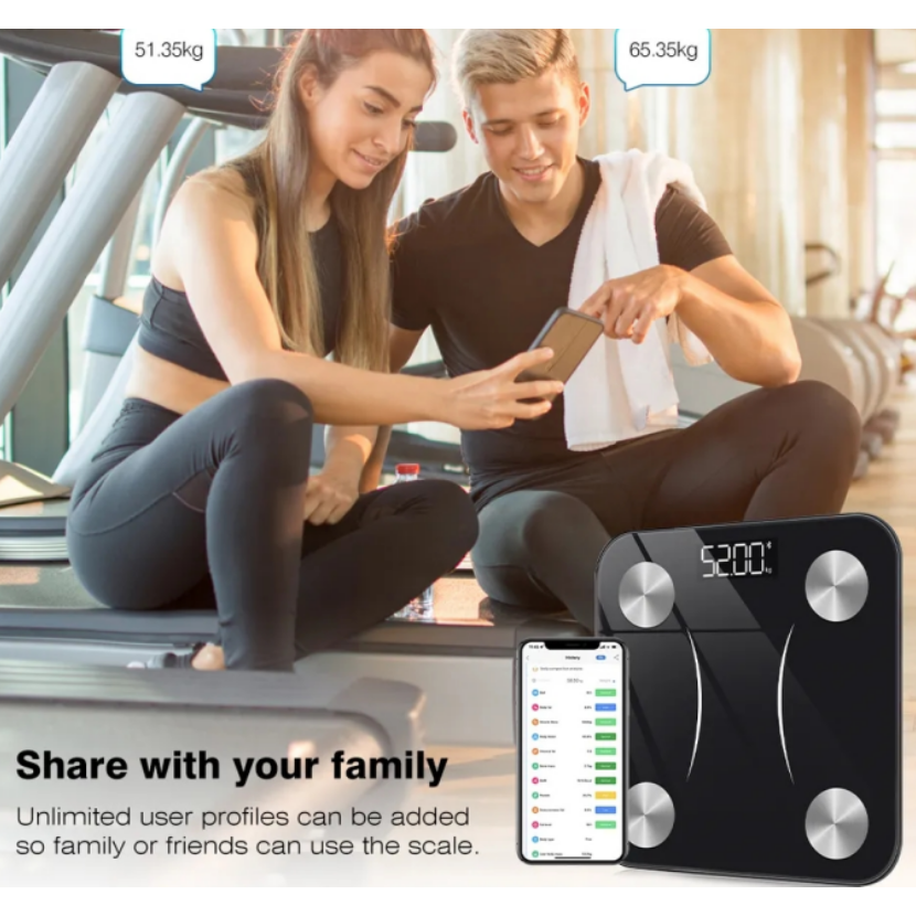 Smart Body Analysis Scale – Mät vikt, muskelmassa, kroppsfettprocent och mer