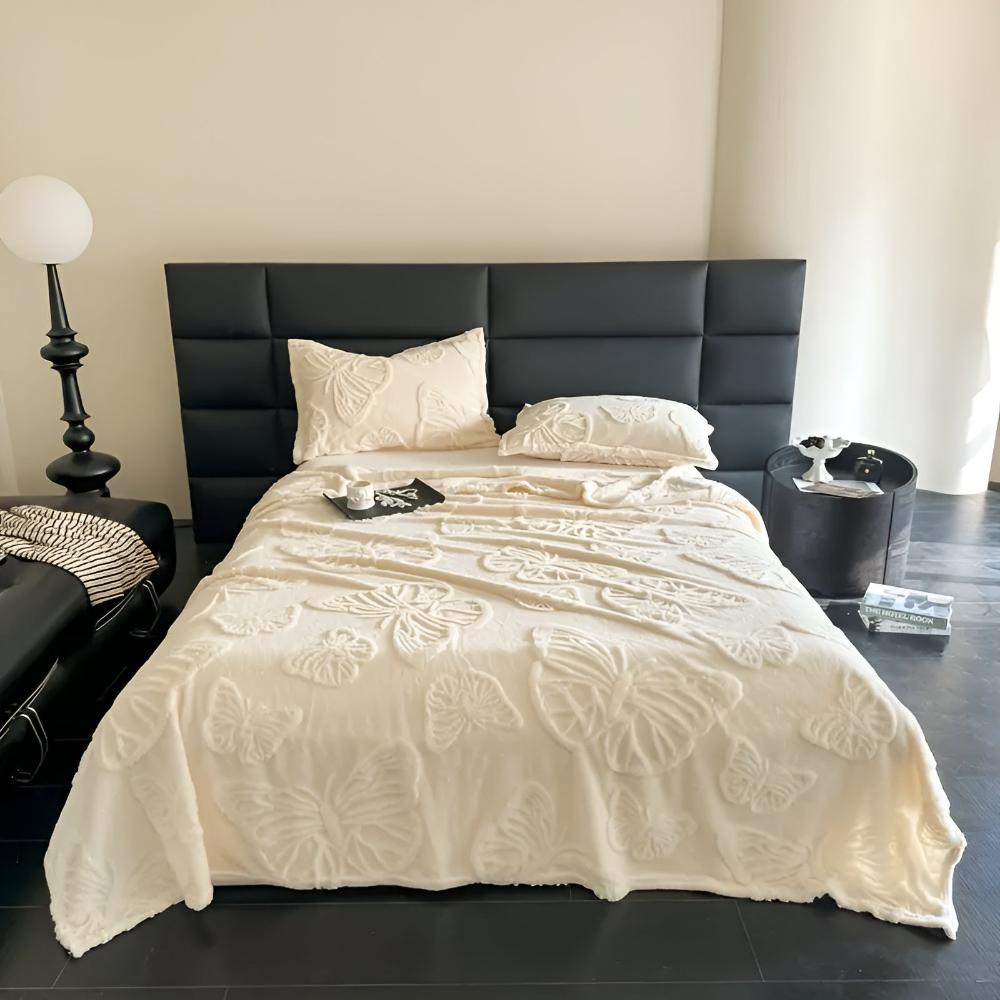 Mjuk fjärilsmönster flanellfilt