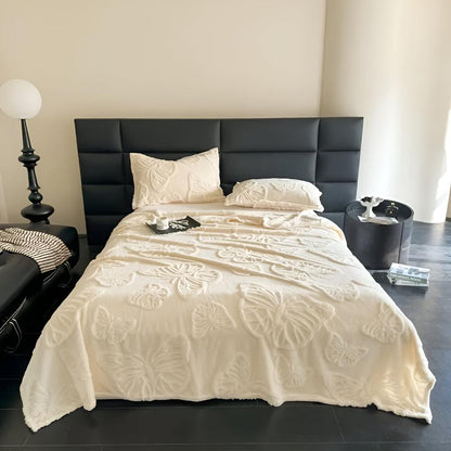 Mjuk fjärilsmönster flanellfilt