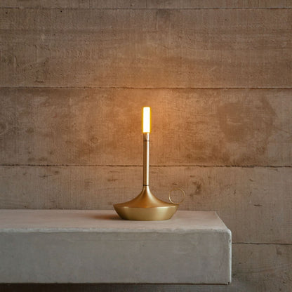 Bordslampa Med Brassy Finish LED Uppladdningsbar Lampa