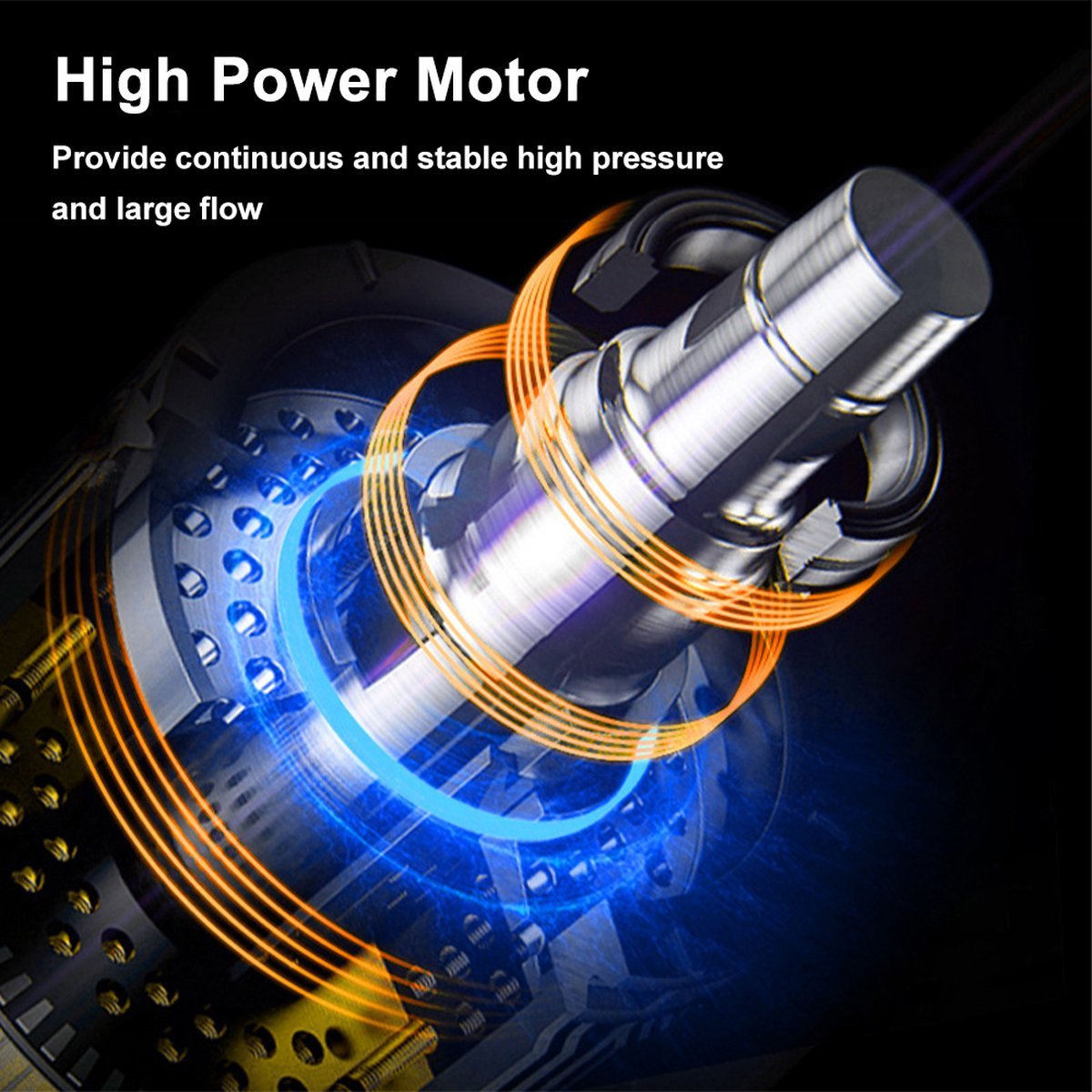 Batterilös högtryckstvätt – batteridriven högtryckstvätt med 12000mAh batteri för utomhusrengöring