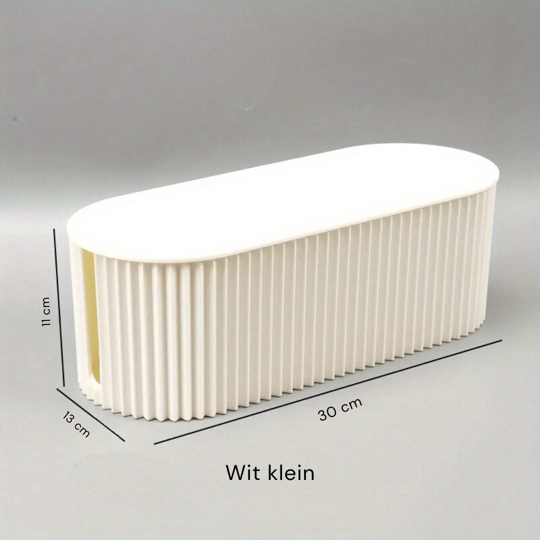 Carvallo Kabelbox Skrivbord Organizer | Kabelhantering & Förvaring | Vit | 30x11x13 cm