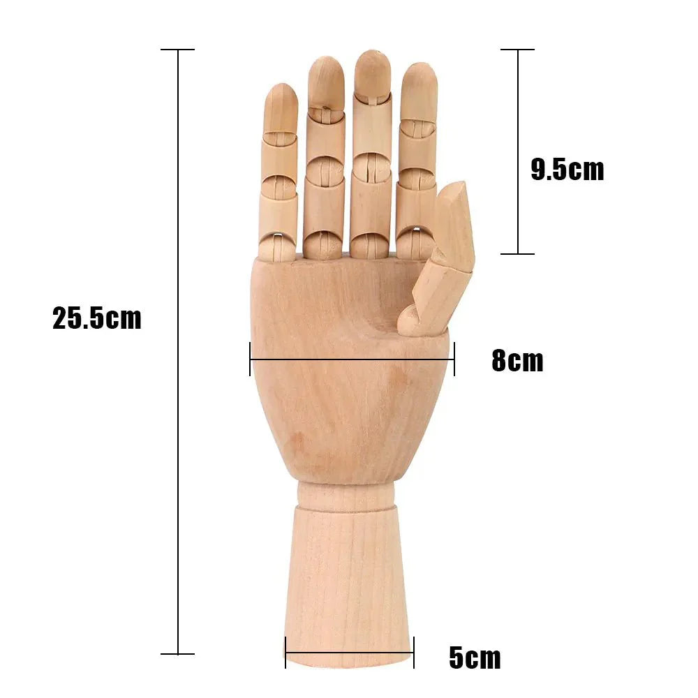 Trä Flyttbart Handmodell 25cm Modern Konst Referens