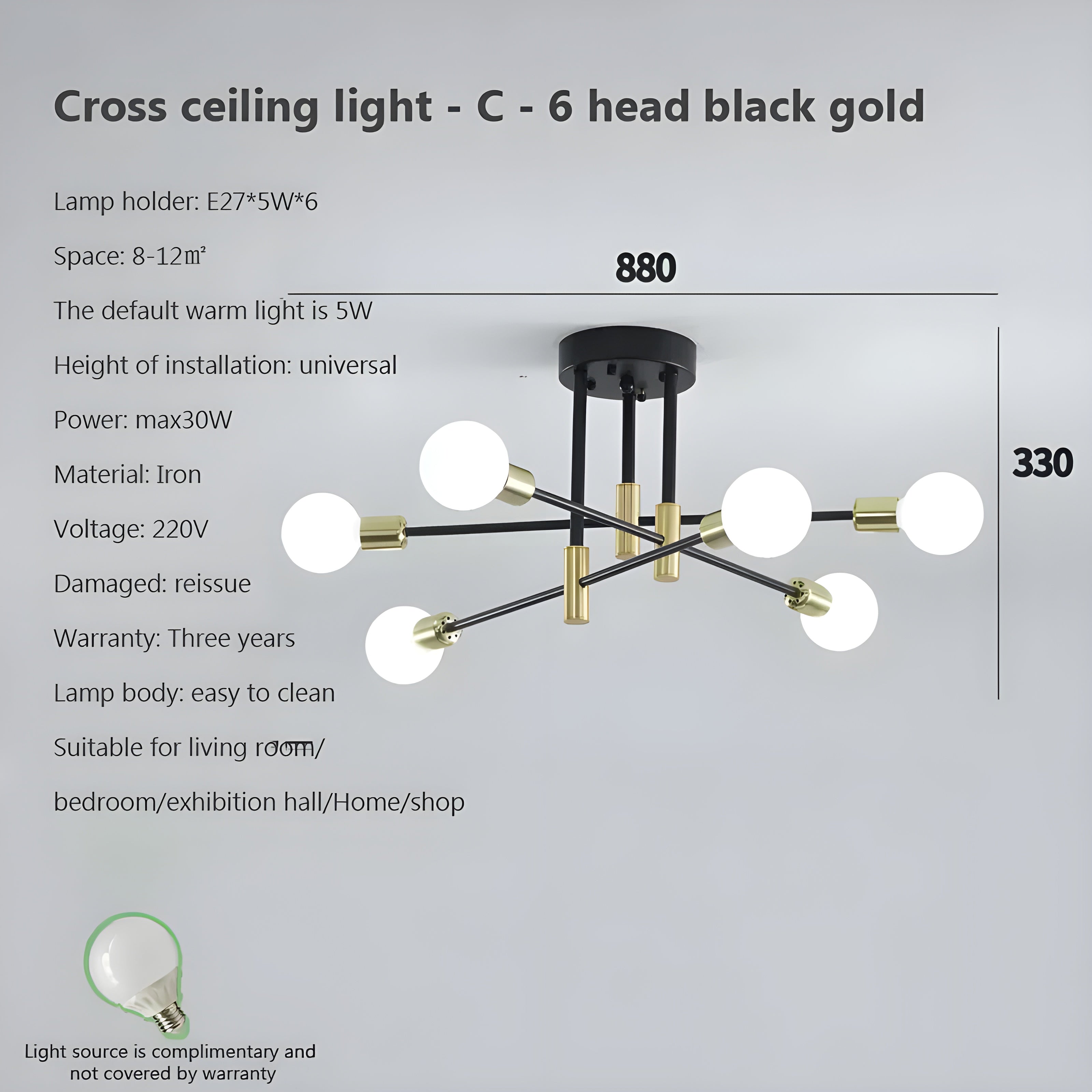 Kreativ LED Hängande Lampa – Vintage Antik Guld Kandelaber för Vardagsrum &amp; Matrum