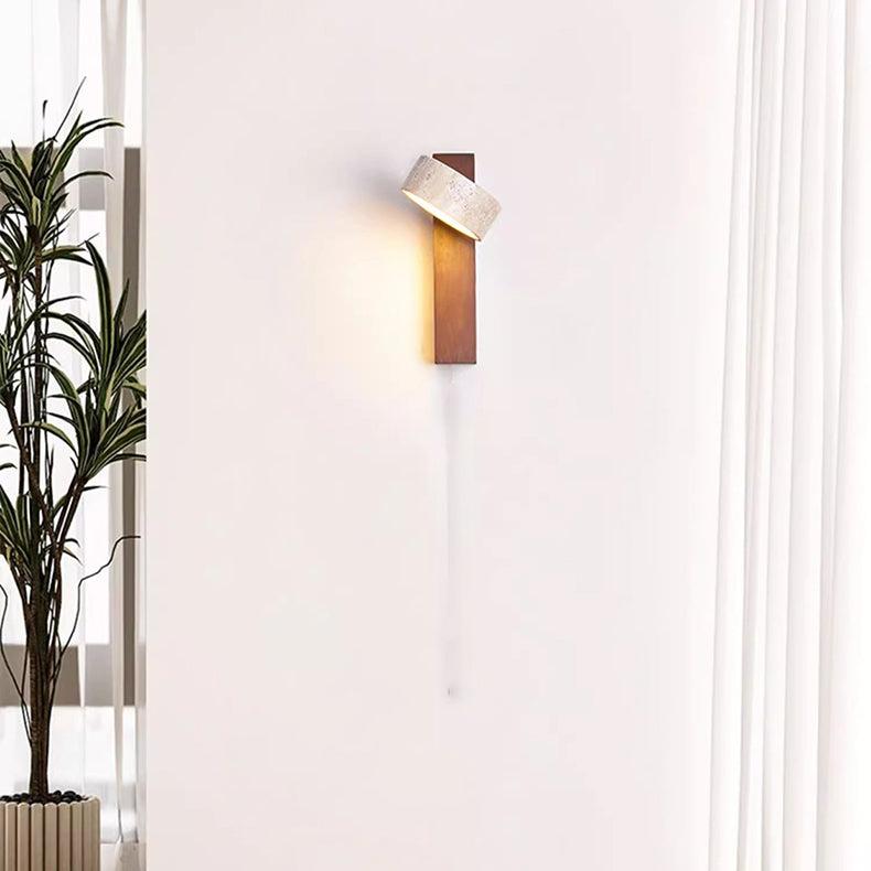 Travertin Vägghängd Lampa – Wabi Sabi Stil Vägglampa för Moderna Interiörer