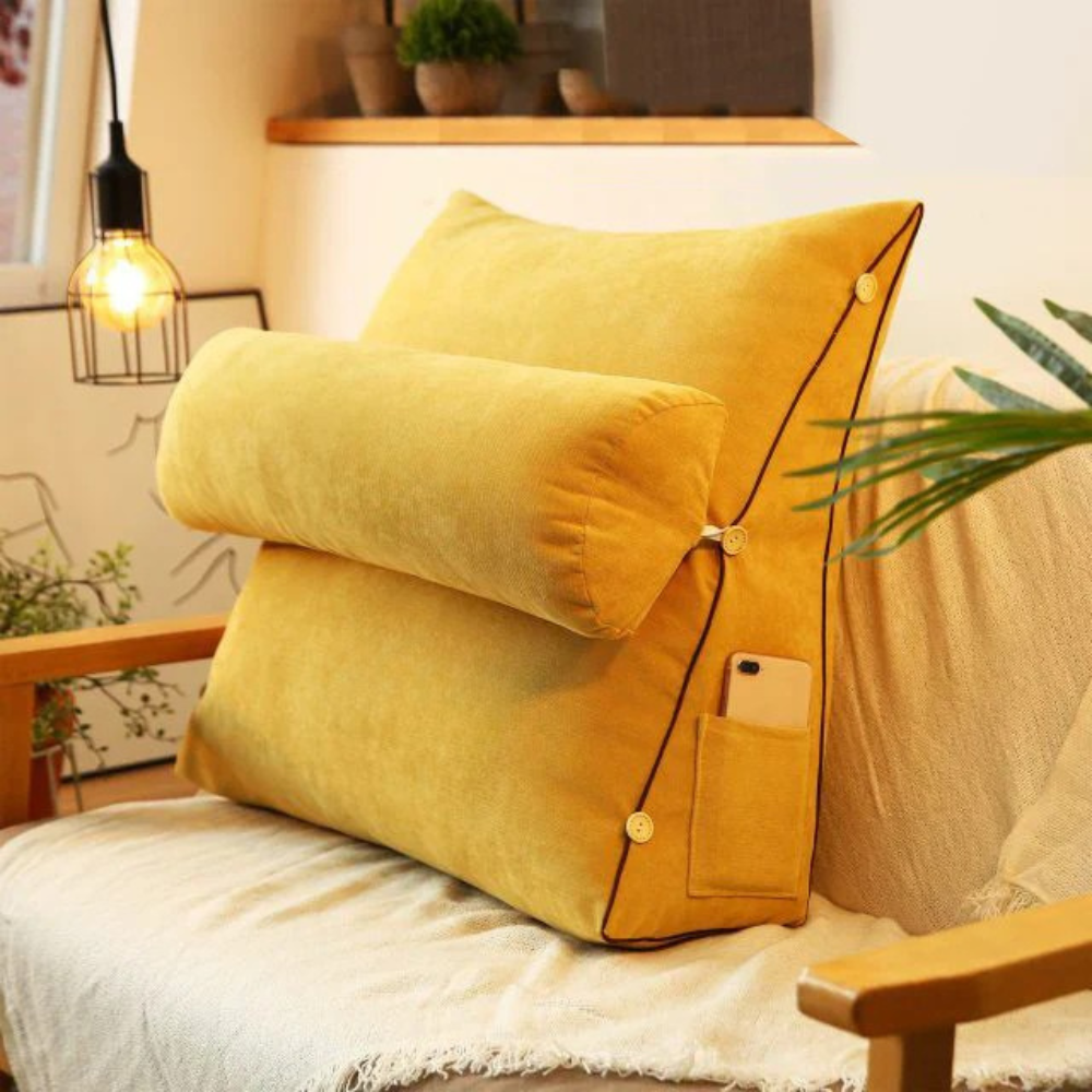 Ryggstödskudde med avtagbar nackrulle