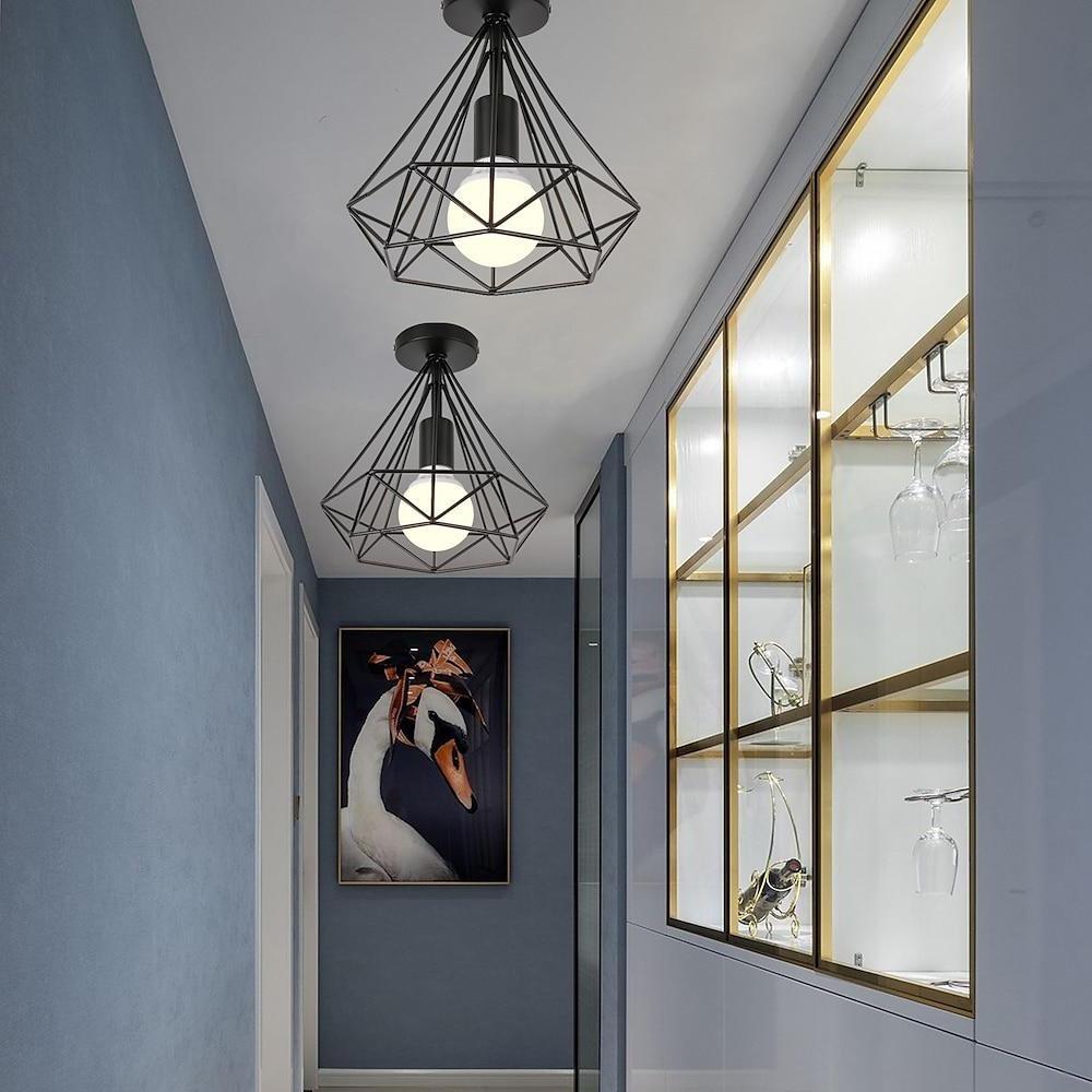 1-Ljus Mini Metall Geometrisk LED Retro Taklampa