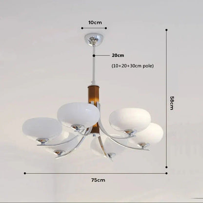 Lunaro | Bauhaus Pendellampa med 3/5 opalglas-huvuden