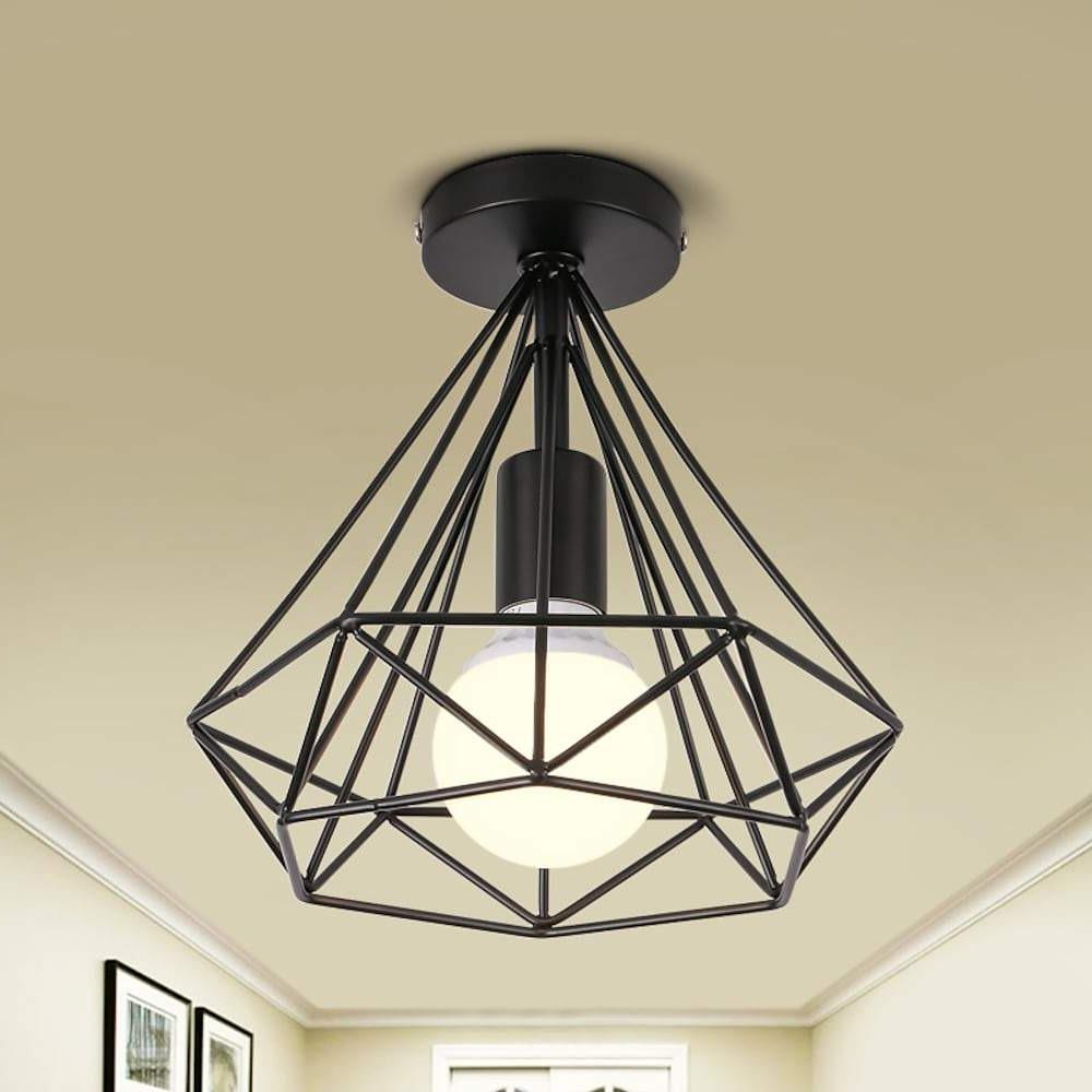 1-Ljus Mini Metall Geometrisk LED Retro Taklampa